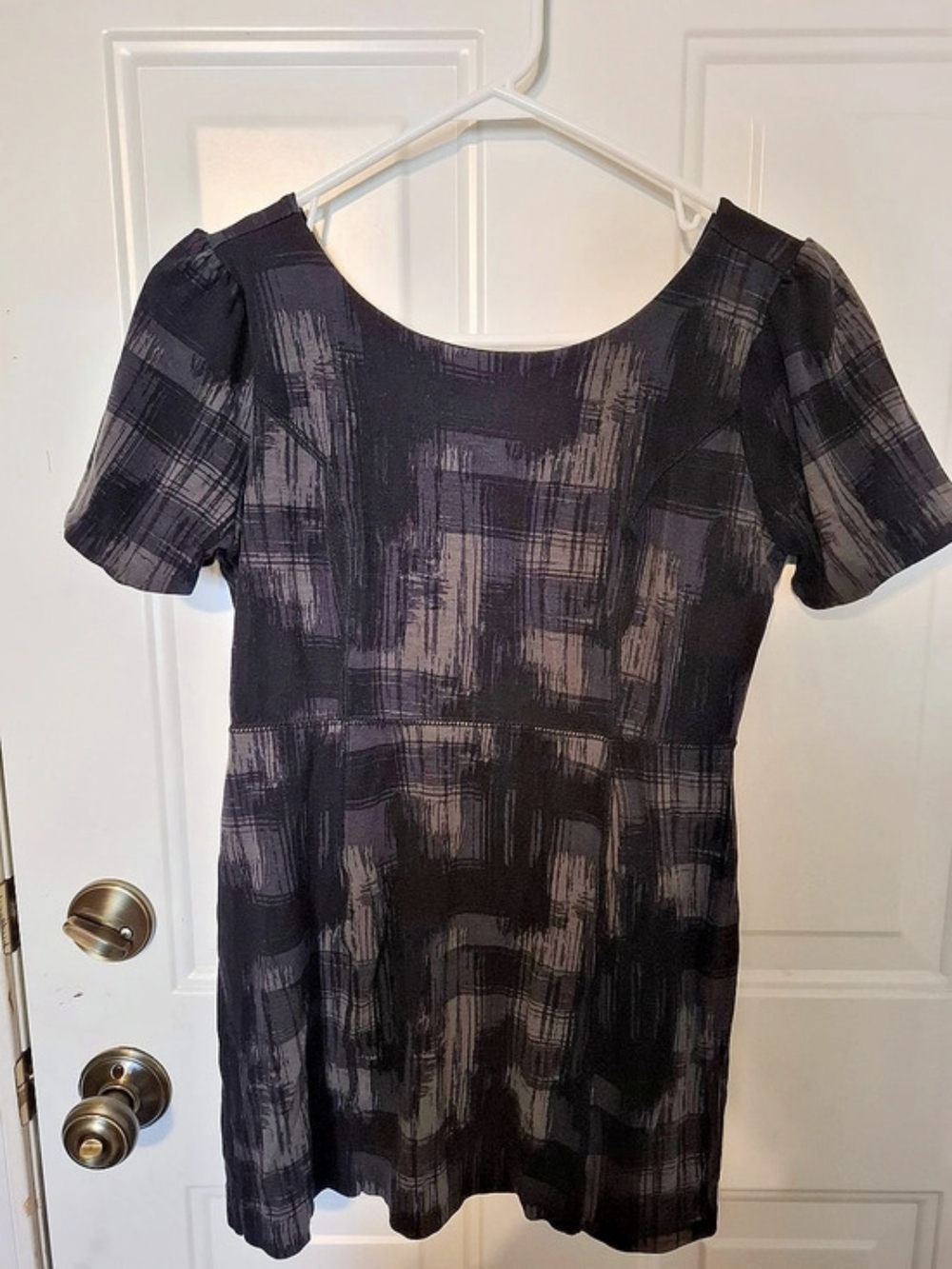Banana Republic Abstract Mini Dress Black & Gray Size 4 Like New